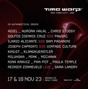 Line up Time Warp Nova Iorque 2023