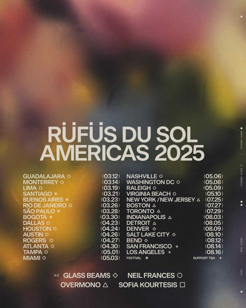 Datas da nova turnê de Rufus du sol